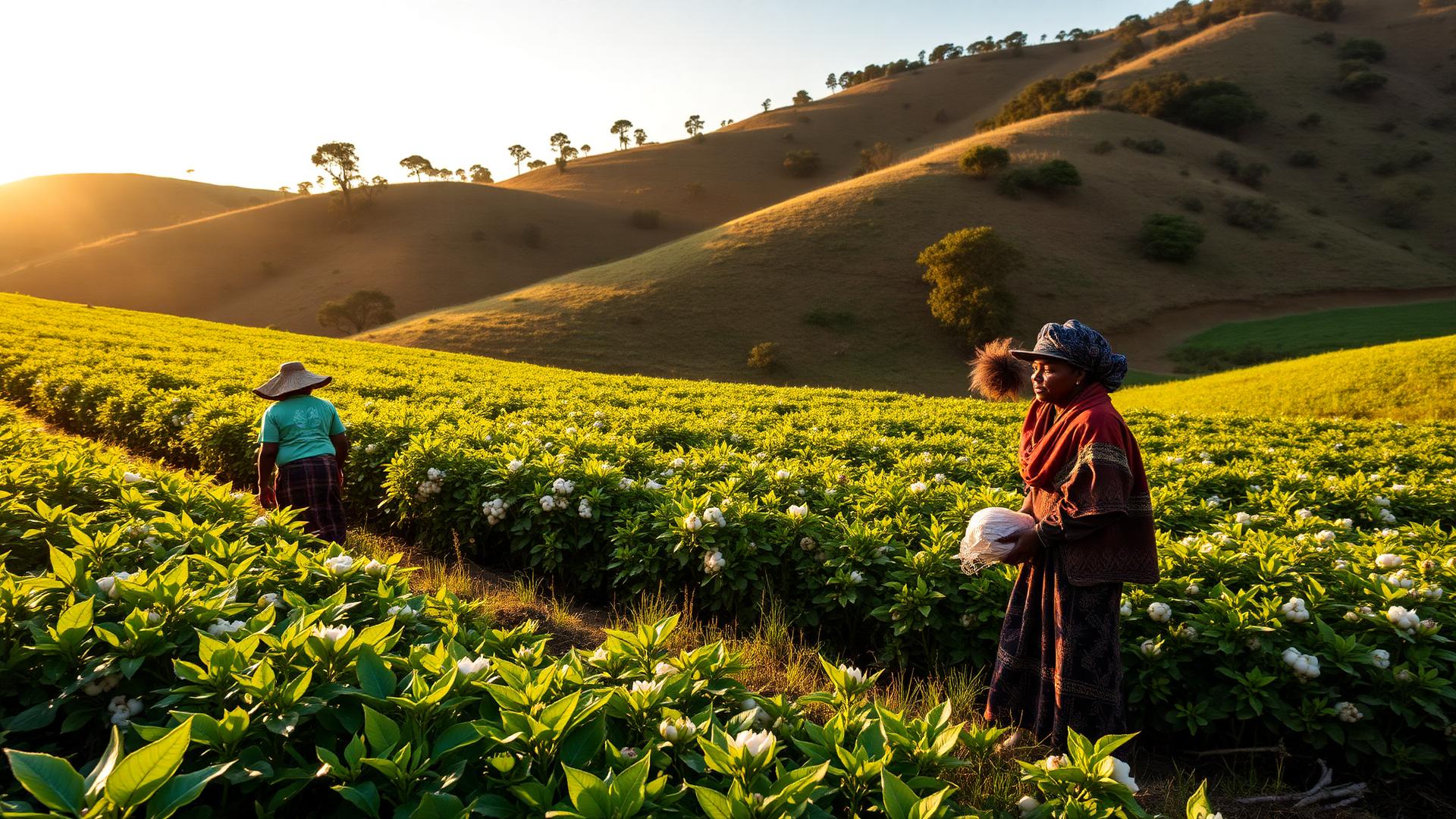 Ethiopian highland landscape with smallholder farming communities